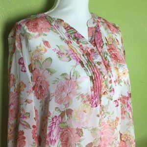 Flowing Floral Sheer Blouse